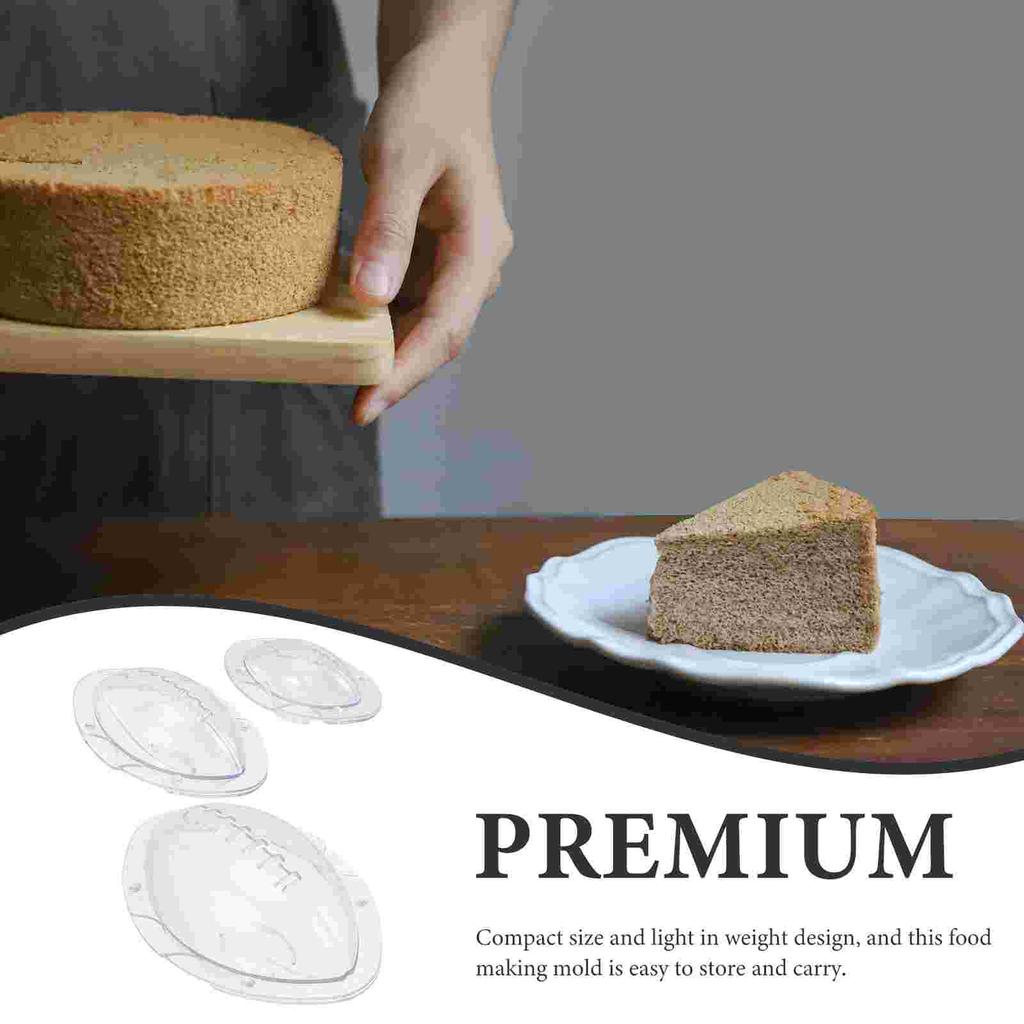 3 Pcs Football Mold Chocolate Molds Gifts Rugby Cake Baking Supply Soap Jelly Creative