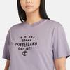 Timberland Logo Print Casual Breathable Short Sleeve T-Shirt Unisex Tops Gray Purple A42W5-EG7