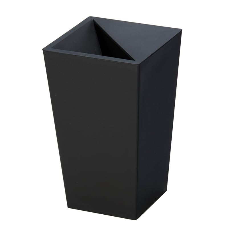 Shinki Gosei (Shinki Gosei) Tonbo Unide Kaks Trash Can, Conceals Trash, 5.5 Liter, Black, 17cm (W) X 17cm (D) X 28cm (H), with Lid, S-28, Made In