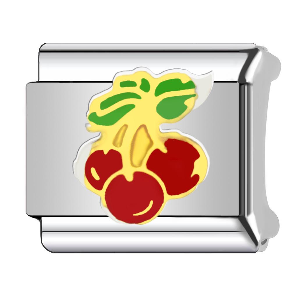 Bracelet Modular Titanium With Steel Cartoon Fruit And Vegetable Charms
