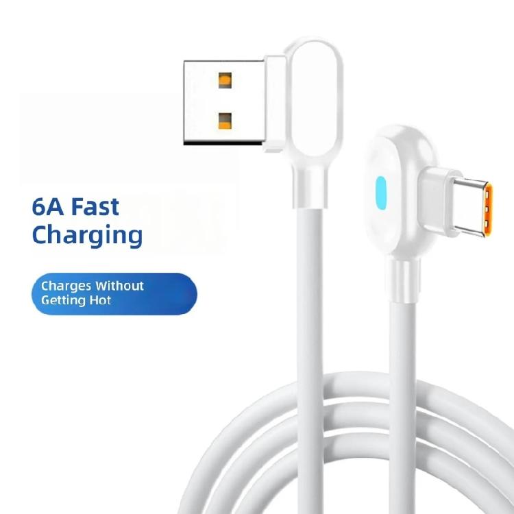 Durability Type C Fast Chargers Cable With 90Degree Angled Design For Smooth Gaming And Longevity Power Delivery Cord