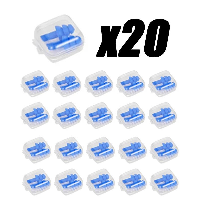 20pairs Soft Silicone Earplugs Waterproof Swimming Ear Plugs Reusable Noise Reduction Sleeping Ear Plugs Hearing Protection