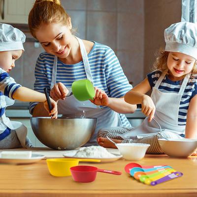 1 Set Measuring Spoon Food Grade Bright Color Smooth Edge Scale Mark Design Easy To Read Sugar Powder Seasoning Spoon Measuring Cup Kitchen Supplies