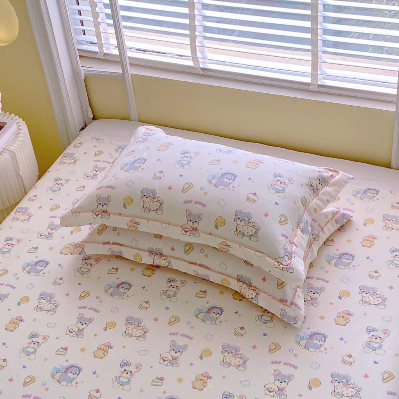 2pcs New Style Small Floral Small Fresh Ins Style Floral Washed Pillowcases One Pair Household Pillowcases