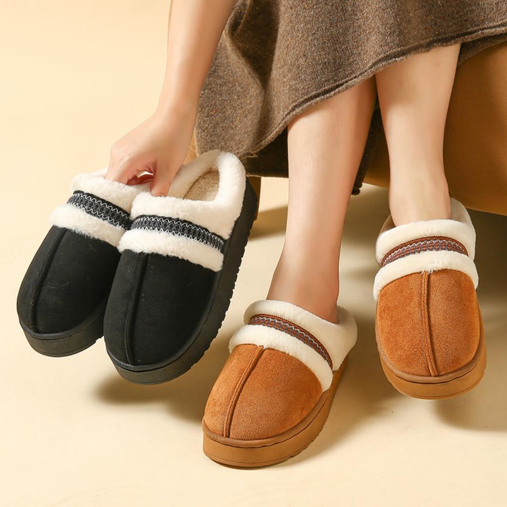 Indoor Cotton Slippers for Women In Winter, Thick Soled Woolen Shoes for Women To Wear Outside, Warm Plush Cotton Slippers for Women In Winter