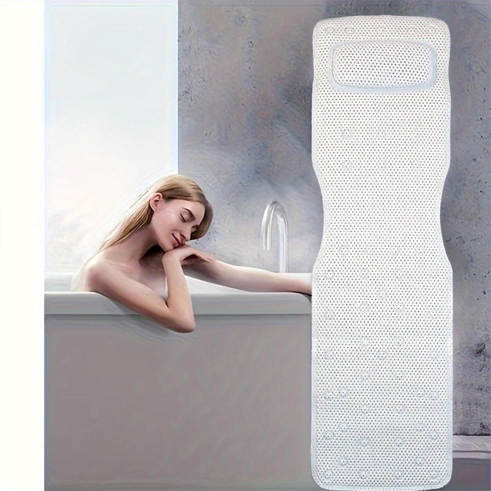 New Large Size Bathtub Pillow Non-Slip with Suction Cup Bath Cushion Mat 36x127cm Full Body Rest Bathing Pillow Daily Use