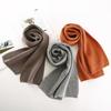 Double-side Pure Color Water Ripple Knitted Unisex Scarf Warm Soft Scarf