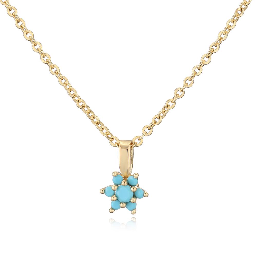 Exquisite Simple Zircon Flower Pendant Necklace Sweet Romantic Jewelry For Women