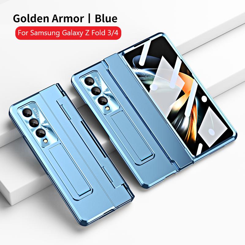 Luxusní ochranné pouzdro s ložiskem a pantem pro Samsung Galaxy Z Fold 3 4 5G 360° celé balení Nárazuvzdorný kryt telefonu pro Fold3 Fold4
