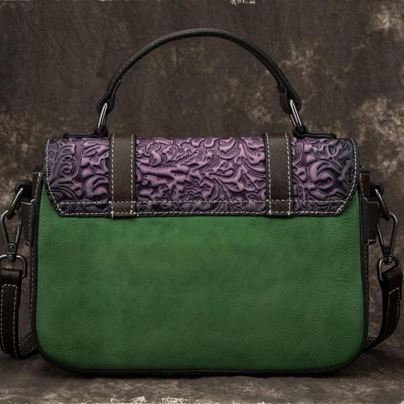 Johnature Retro artesanal gravação bolsa feminina lazer couro genuíno grande capacidade feminino ombro saco do mensageiro