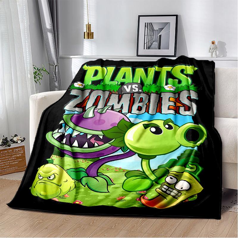 P-Plants vs. Z-Zombies Game Blanket Sofa Office Nap Peashooter Blanket Student Dormitory Bed Cover Customizable