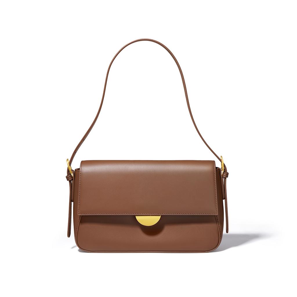 Commuter Underarm Bag Women's Fashion Cowhide Small Square Bag Niche Design Texture Versatile Portable Shoulder Bag