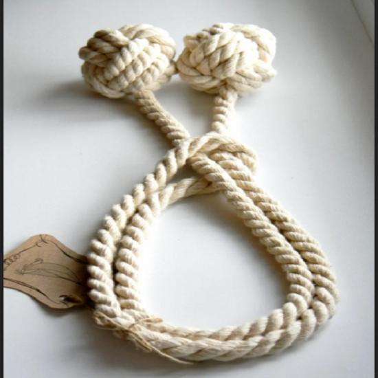 Námořní vázanky na záclony Vázanky na opičí pěst 2 kuličky na zadní vázanky na závěsy Bílá Černá