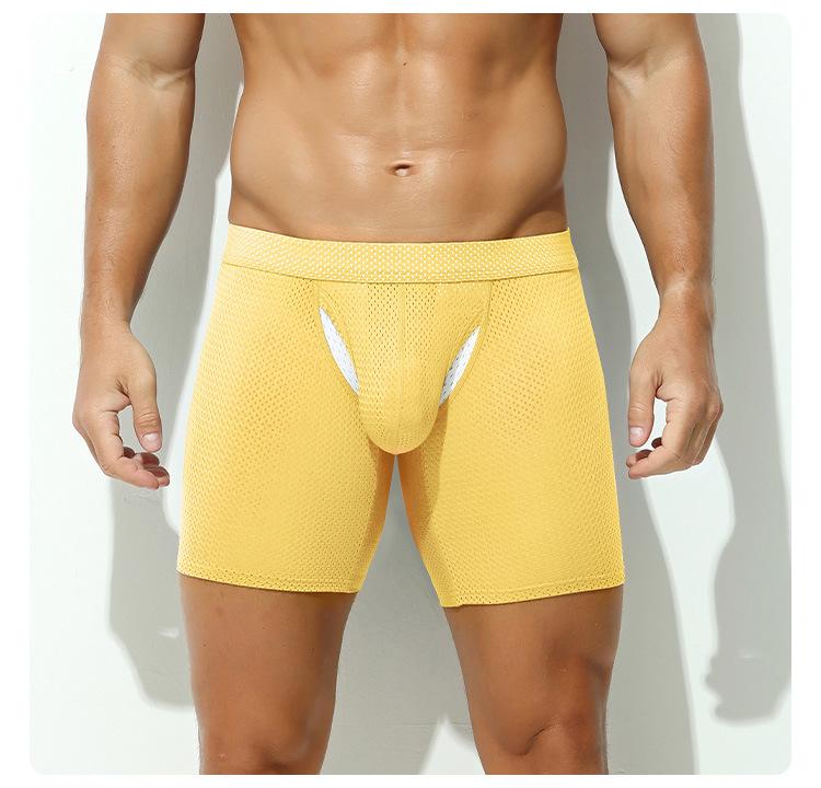 Men's Anti-Chafing Sport Boxer Briefs, Plus Size, Breathable, with Large Pouch and Extended Leg.