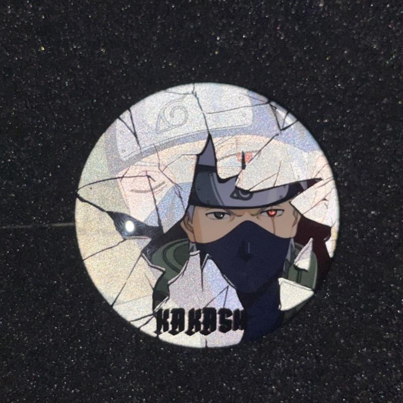

Naruto Anime Reflective Badge Custom Kakashi Itachi Obito Uchiha Madara Minato Cosplay Accessories Broken Style Pin Collectible Set 58mm
