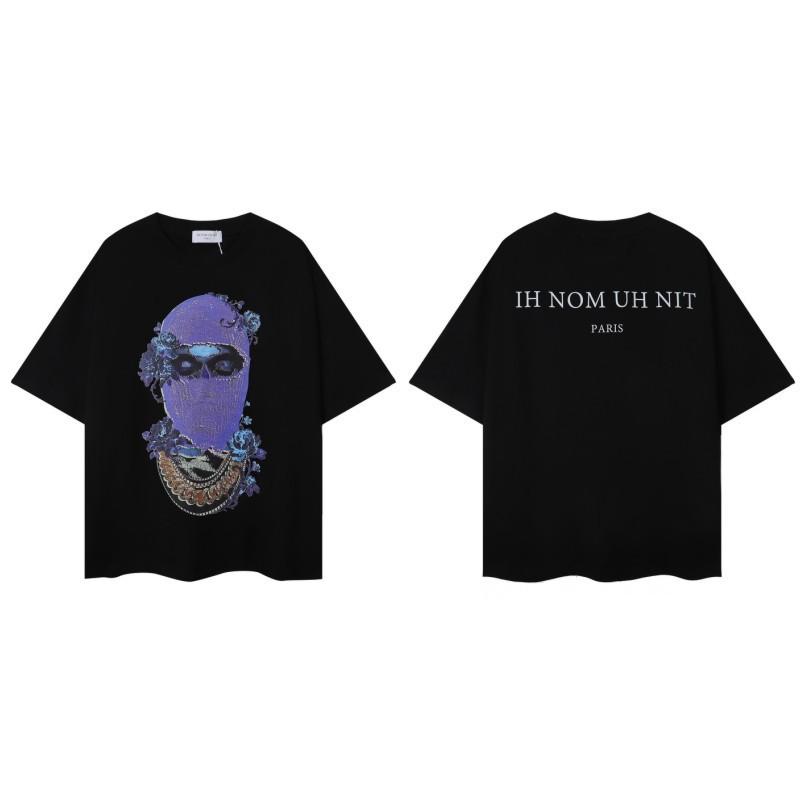 Stranger Things Masked Man Print Tee Men's American IH NOM UH NIT High Street Summer T-Shirt Casual Oversized Top