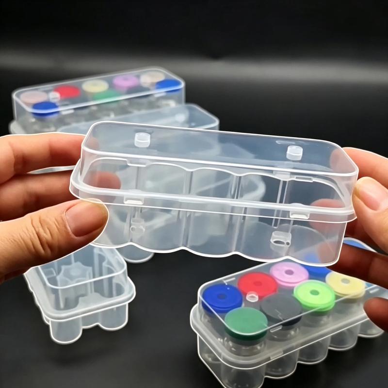 3/5/7/10 ml Medicinflaske Opbevaringsboks Plast Gennemsigtig Plast Hætteglas Organizer Opbevaringstaske Kappe Doseringsbokse