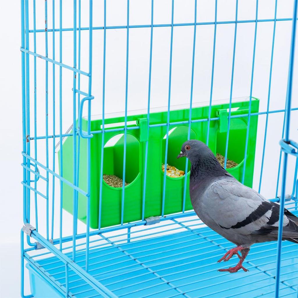 Pigeon Feeder Bird Food Feeding Hanging Box for Parrot Duck Poultry Cockatiel Budgie Bird Food Dispenser Supplies