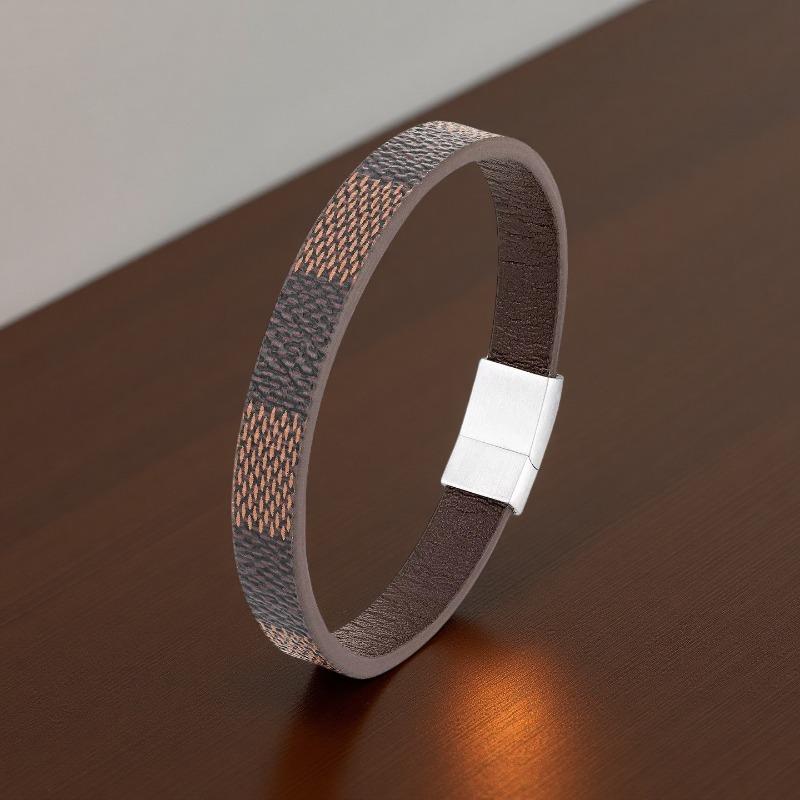 

Ретро и простой браслет из цинкового сплава со старинным узором и кожей - Ручная плетеная цепочка на руку для мужчин и женщин, Декоративные украшения 7.5inch коричневый