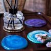 Natural Agate Stone Coaster Insulation Pad Jewelry Display Tray Flake Texture Transparent Multi-color Gemstone