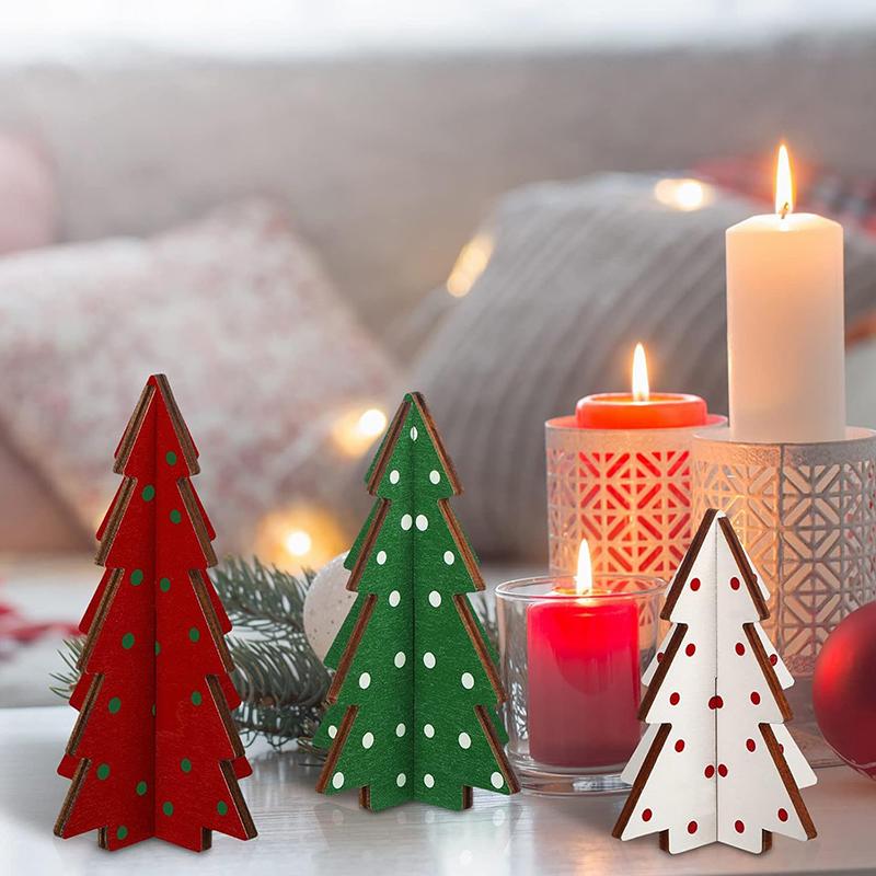 Kerstdecoratie 3 Stuks Hout Tafel Rustieke Kerstboom Boerderij Houten Kerst Centerpiece Voor Kleine Tafel Kerstbomen
