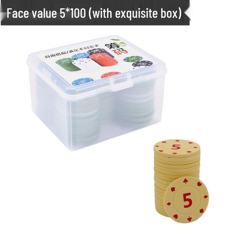 Boxed Set: 100 Plastic Baccarat Mahjong Poker Machine Tokens
