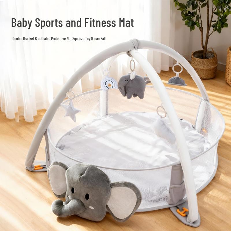 Elefant Baby-Laufstall mit Bällenbad & Krabbelmatte - Spielzeug & Geschenke für 0-3 Jahre