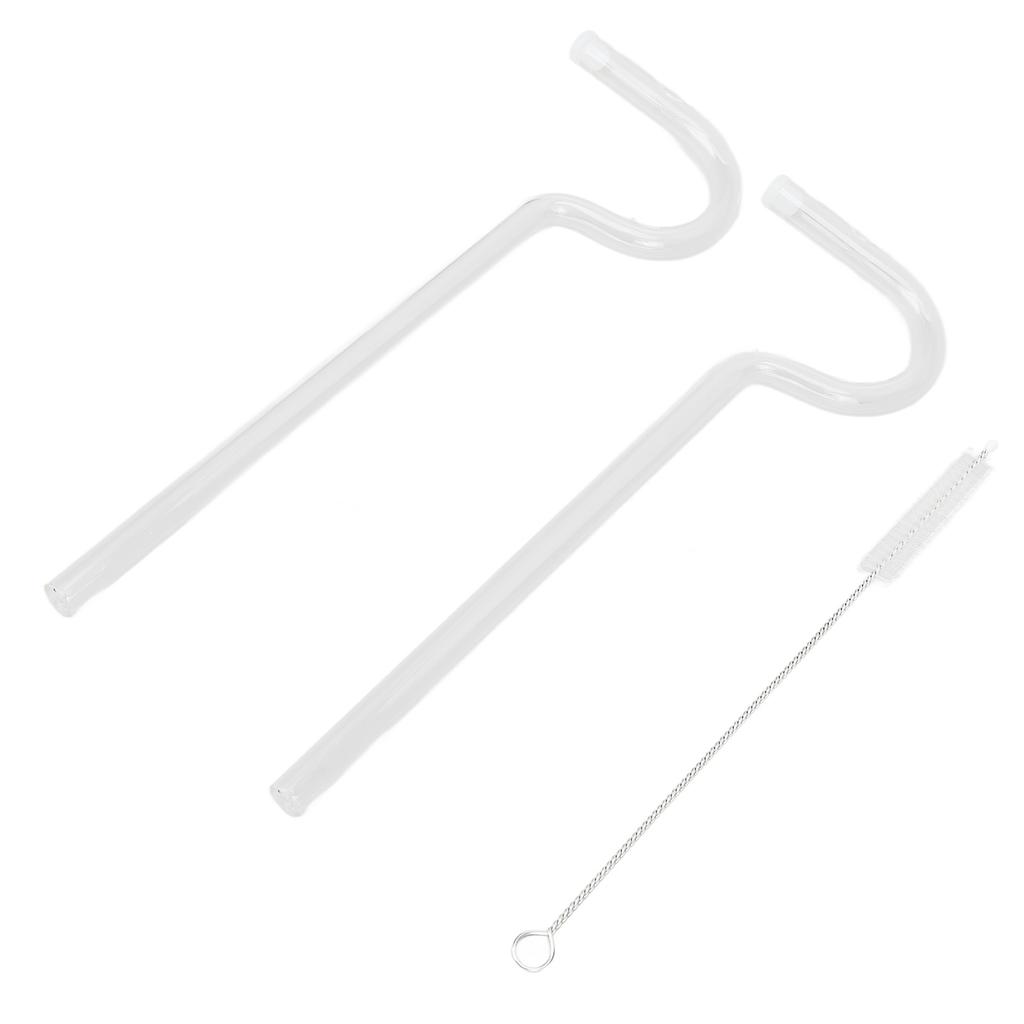 Glass Straws Set Reusable Long Flute Shape Drinking Straws Glass Set with Cleaning Brush
