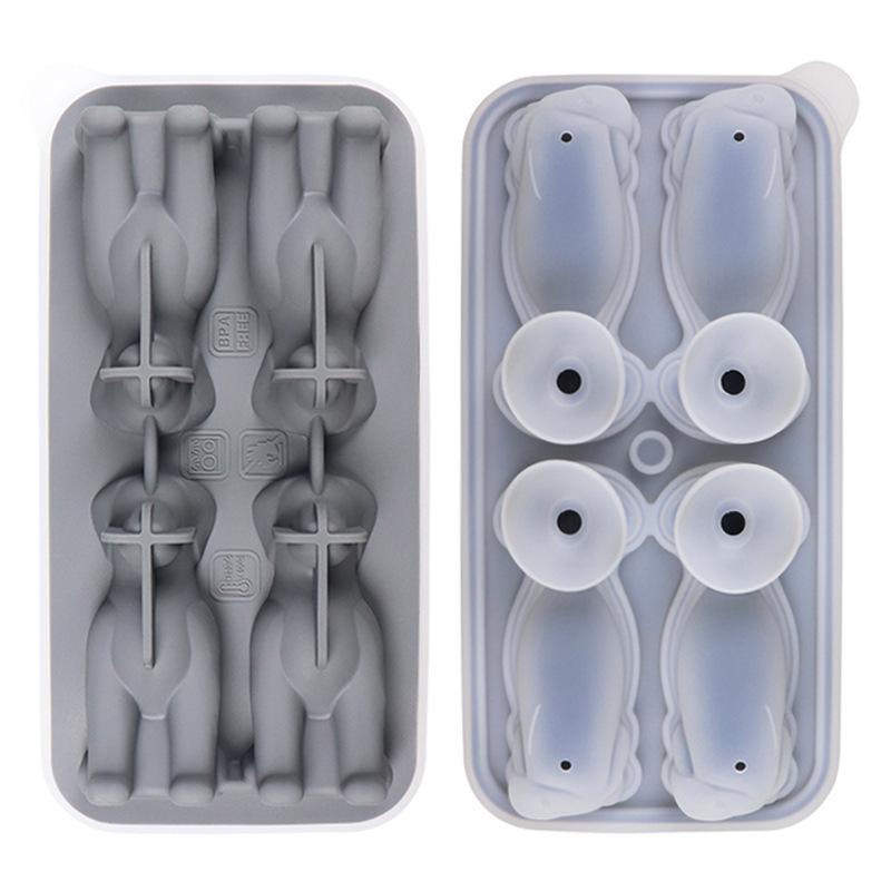 Penguin, French Bulldog, and Alpaca Silicone Ice Cube Mold for Drinks