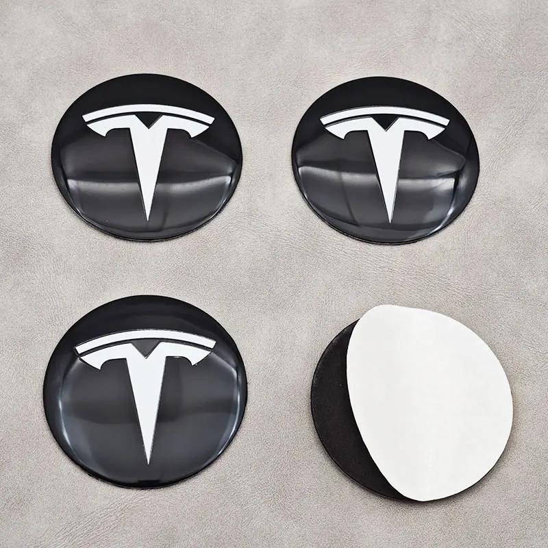 

Car Sticker Tesla 4pcs 56mm Tesla Cap Hub Center Cap Logo High Quality Sticker for Tesla Model 3 Y S X Personalized Car Decals C