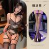 Purple sexy lingerie neck lace lace gathering bra sexy leg ring set
