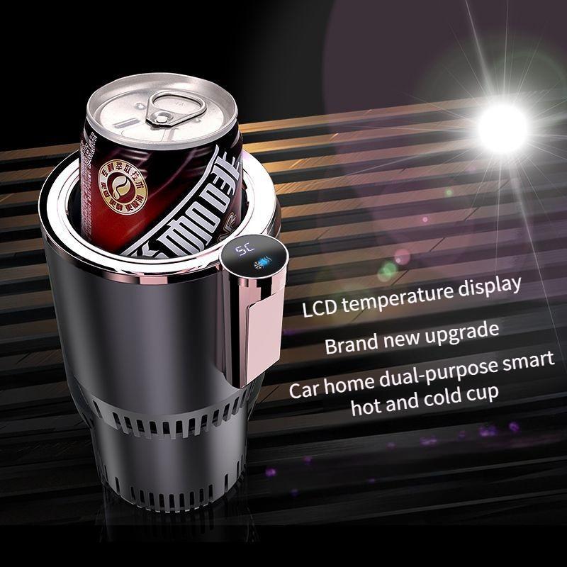 LCD Temperaturanzeige Auto Zuhause Dual-Use Intelligenter Heiß- und Kaltbecher Multifunktionaler Tragbarer Auto-Kühlbecher