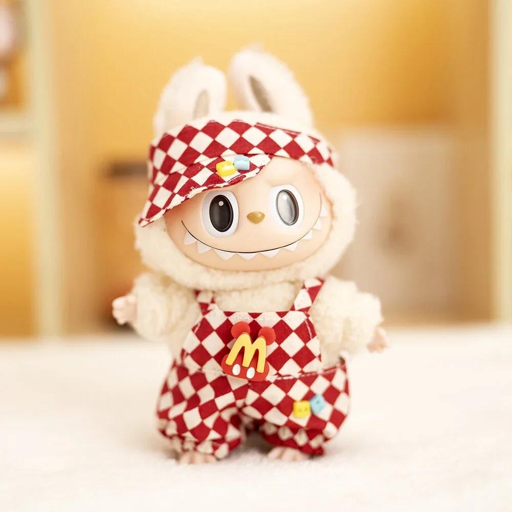 17cm Puppenkleidung Schachbrett Tennis Kleidungsset Baby Anhänger Kleidung Hosenträgerhose Kleidung Ersatz Trend Geschenk