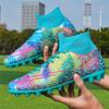 Football shoes Mandarin duck AG long nails high-top student artificial grass competition training shoes