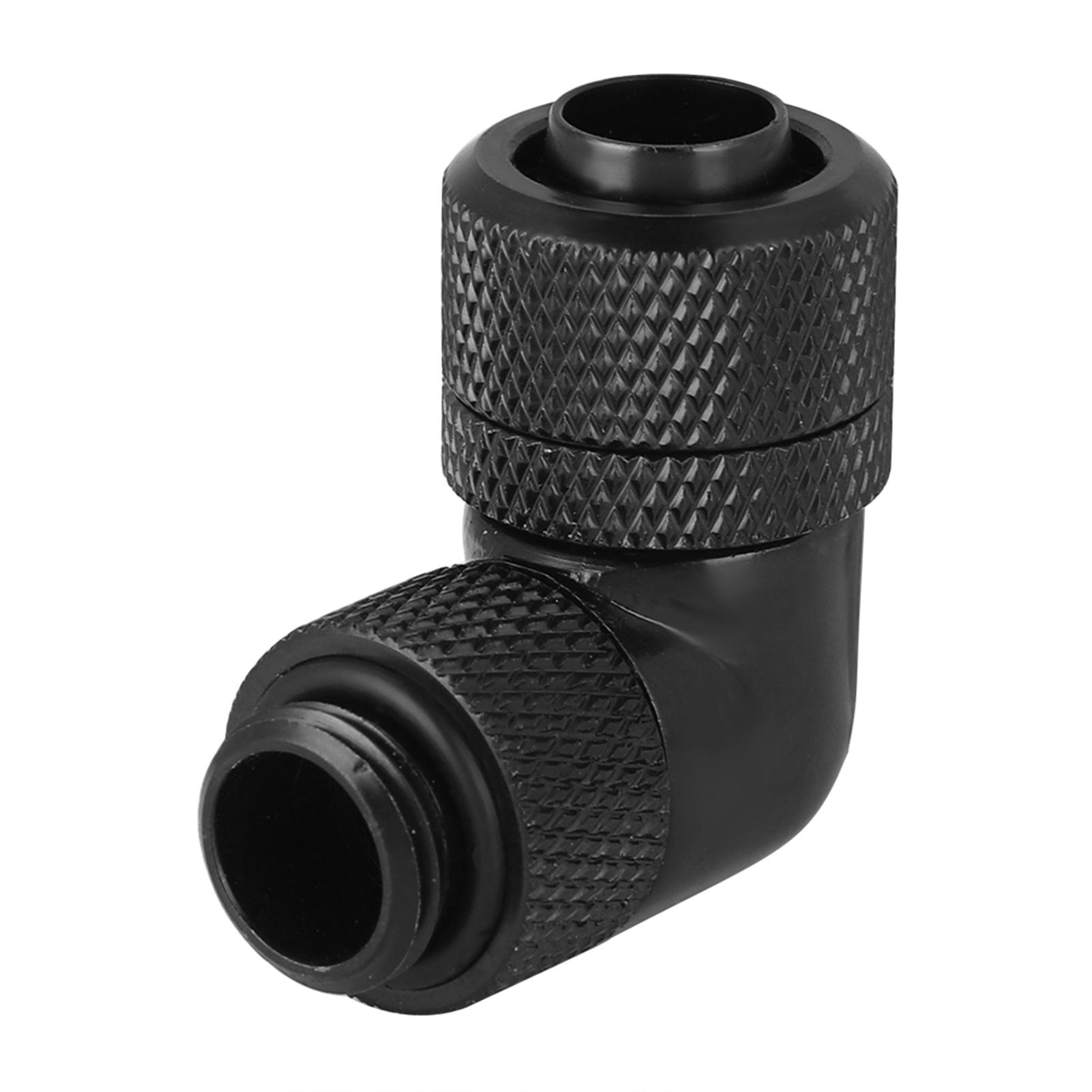 G1Celsius4 Thread Water Cooling Fitting Thin Tube 90 degrees  Right Angle Elbow (Black)