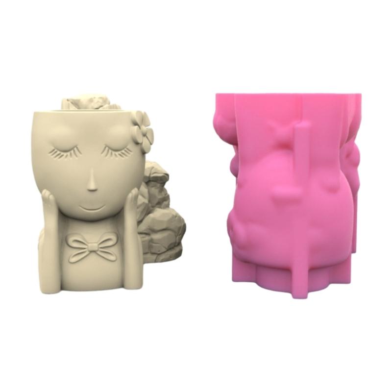 

Cute Mermaids Pen Holder Flower Pot Silicone Molds Epoxy Resin Mold DIY Succulent Planter Mold for DIY Resin Decors