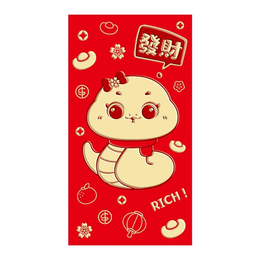 6PCS Best Wishes 2025 New Year Red Envelope Blessing Lucky Money Pockets  Celebration Party