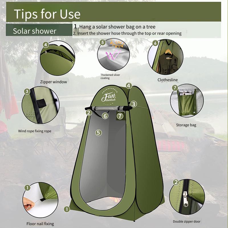 Outdoor Bathing Tent Shower Bag Water-Spending Bag Combination Self Driving Car Camping Dressing Tent Solar Water Spending Bag