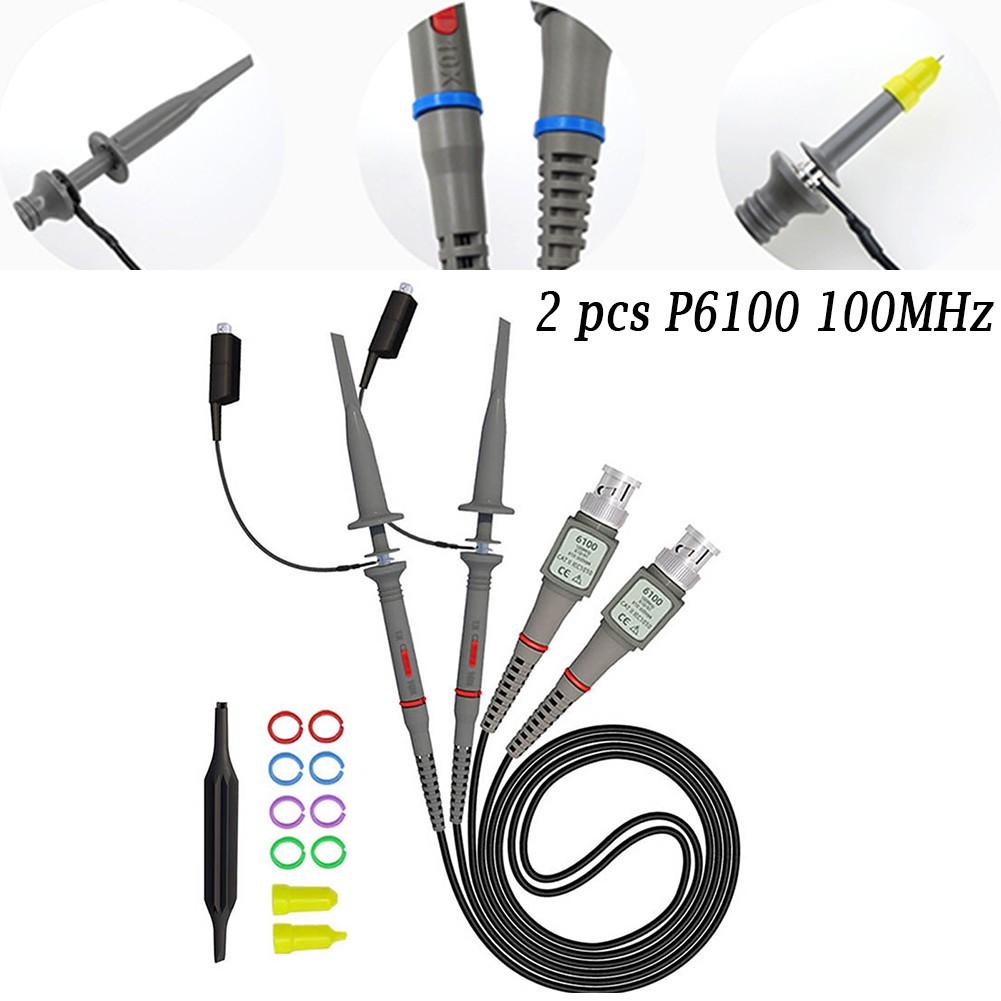 2 pieces of P6100 100MHZ oscilloscope For Alligator clip probe 10 to 1 test