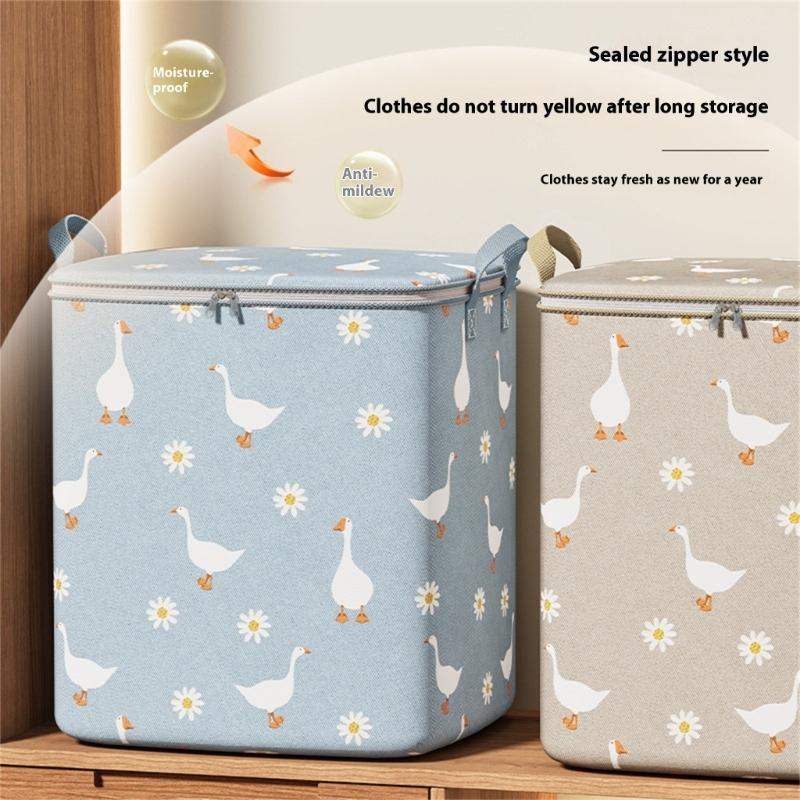 Oversized Clothes Organiser with Handle Reusable Nonwoven Fabric Seasonal Clothing Storage Container For Home Use