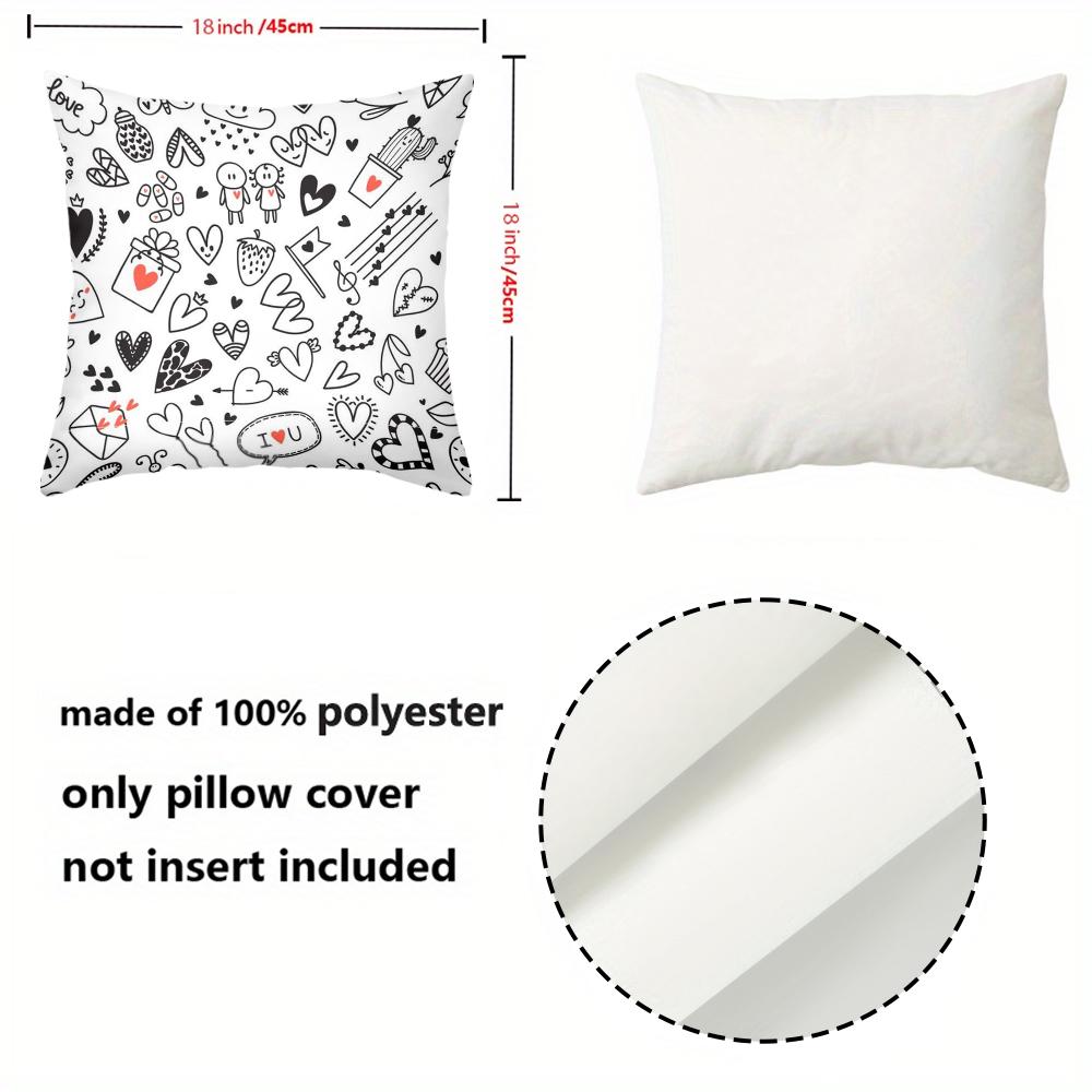 Cute Cat And Heart Patterned Decorative Throw Pillows Polyester pillowcase, sofa decorative cushion cov Headboard Pillow