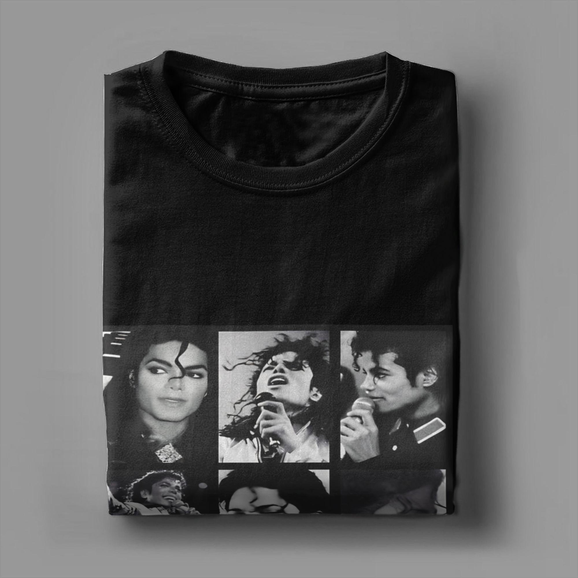 

Michael Jacksons POP King T-Shirts for Men Vintage Pure Cotton Tee Shirt Crew Neck Short Sleeve T Shirts Gift Idea Clothes -... 5XL різнокольоровий