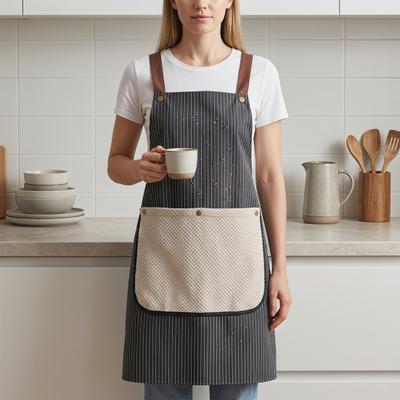 Delantal de Toalla Yousheng Desmontable Tejido Impermeable a Prueba de Aceite Delantal de Cocina Engrosado con Correas Cruzadas en la Espalda Delantal con Peto Transpirable Ajustable para Cocinar