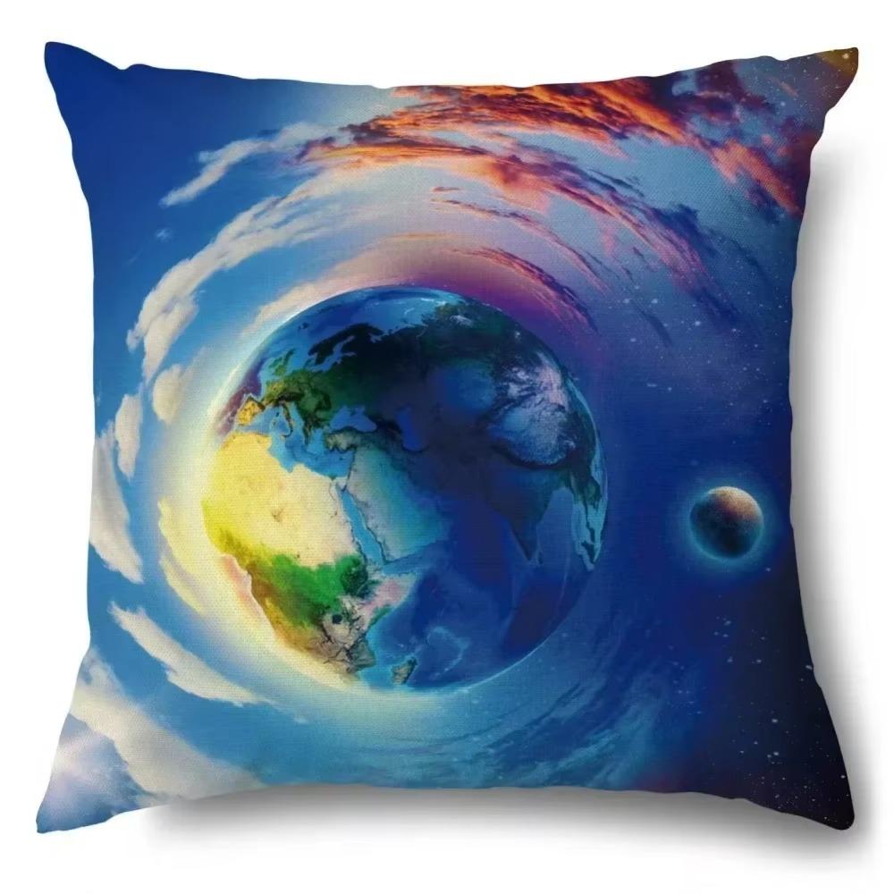 

Роскошный Декор для Дома Наволочка для Подушки Гостиная Диван Чехол для Подушки Узор Астронавта Голубая Планета Чехол для Подушки 66x66cm бордовый