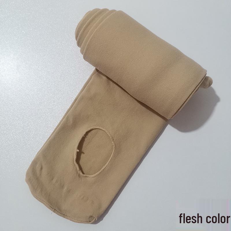 Children's Seasonal 80D White Velvet Cut-Out Dance Tights