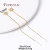 Trendy Long Tassel Chain Ear Wire Hanging Earring Female 18K Real Gold Plated Shiny Star Ear Thread Earrings For Women Jewelry