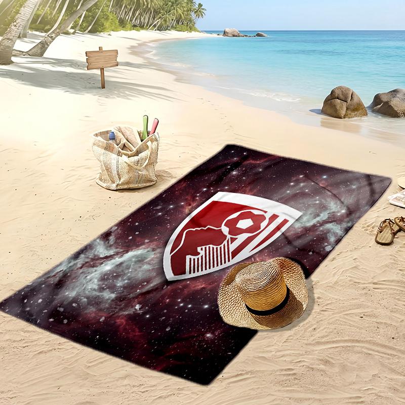 Bournemouth Football Print Beach Towel, Large Soft Quick Dry Towel for Beach Camping Swimming