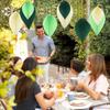 Green Leaf Fan Background Decoration Hanging Festival Paper Leaves Decoration Handmade DIY Birthday Hanging Decor