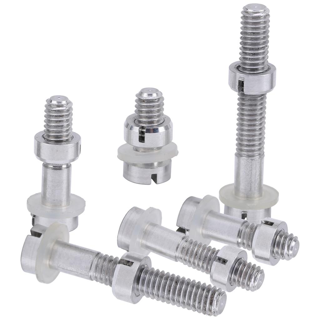 6Pcs M2.5 Screw Bolts Nut Washers Set Silver for Record Player Cartridge Fitting Kit
