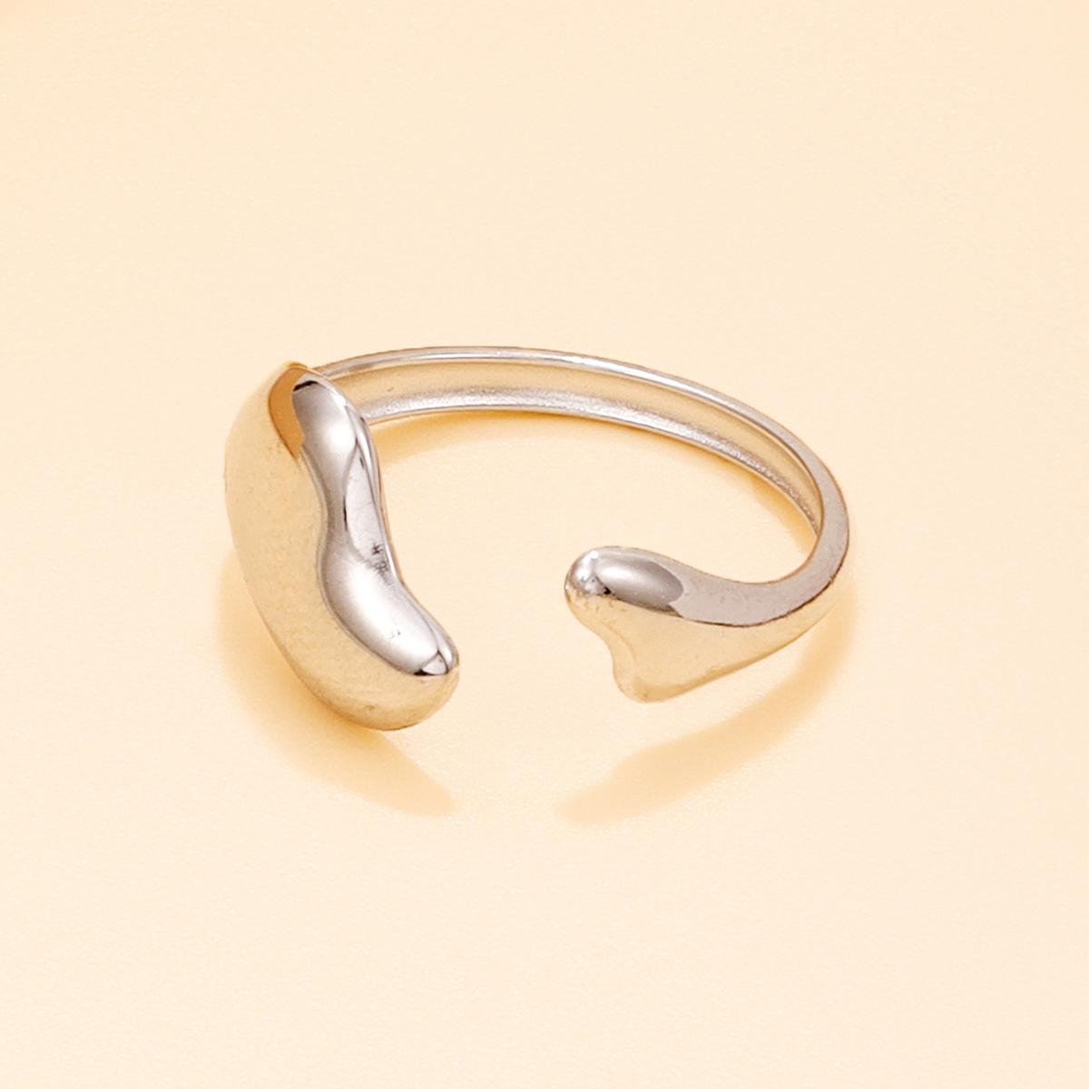 Glossy Heart-Shaped Open Stainless Steel Ring - Versatile and Stylish Gift